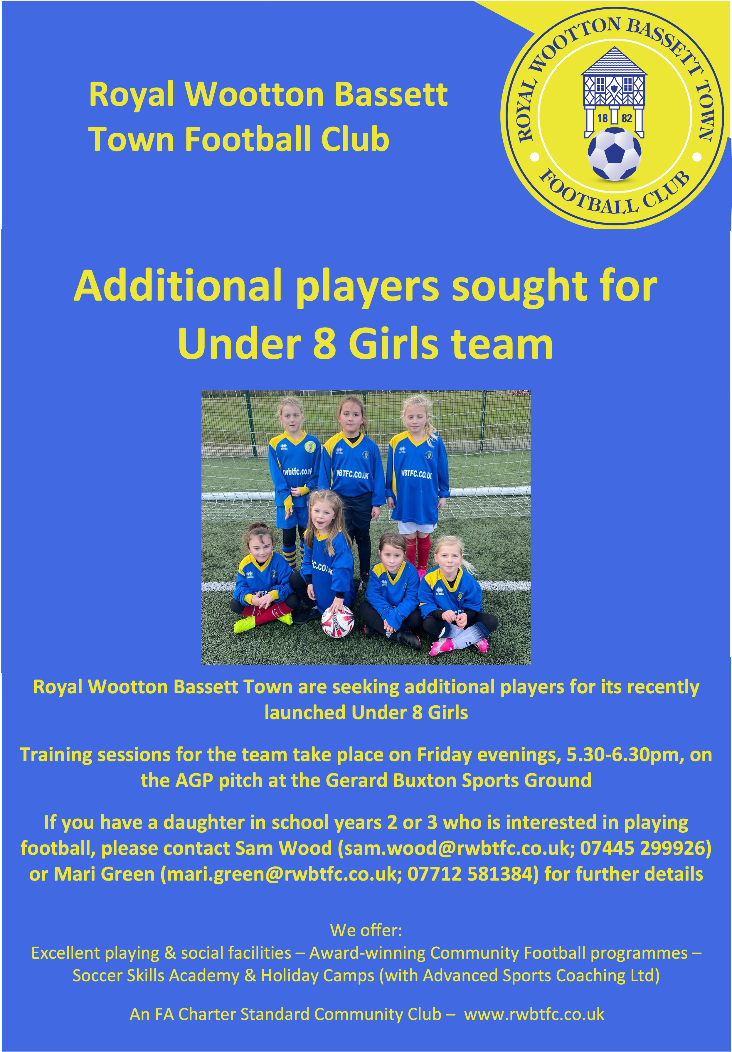 Additional players sought for new Under 8 Girls team (Credit: )