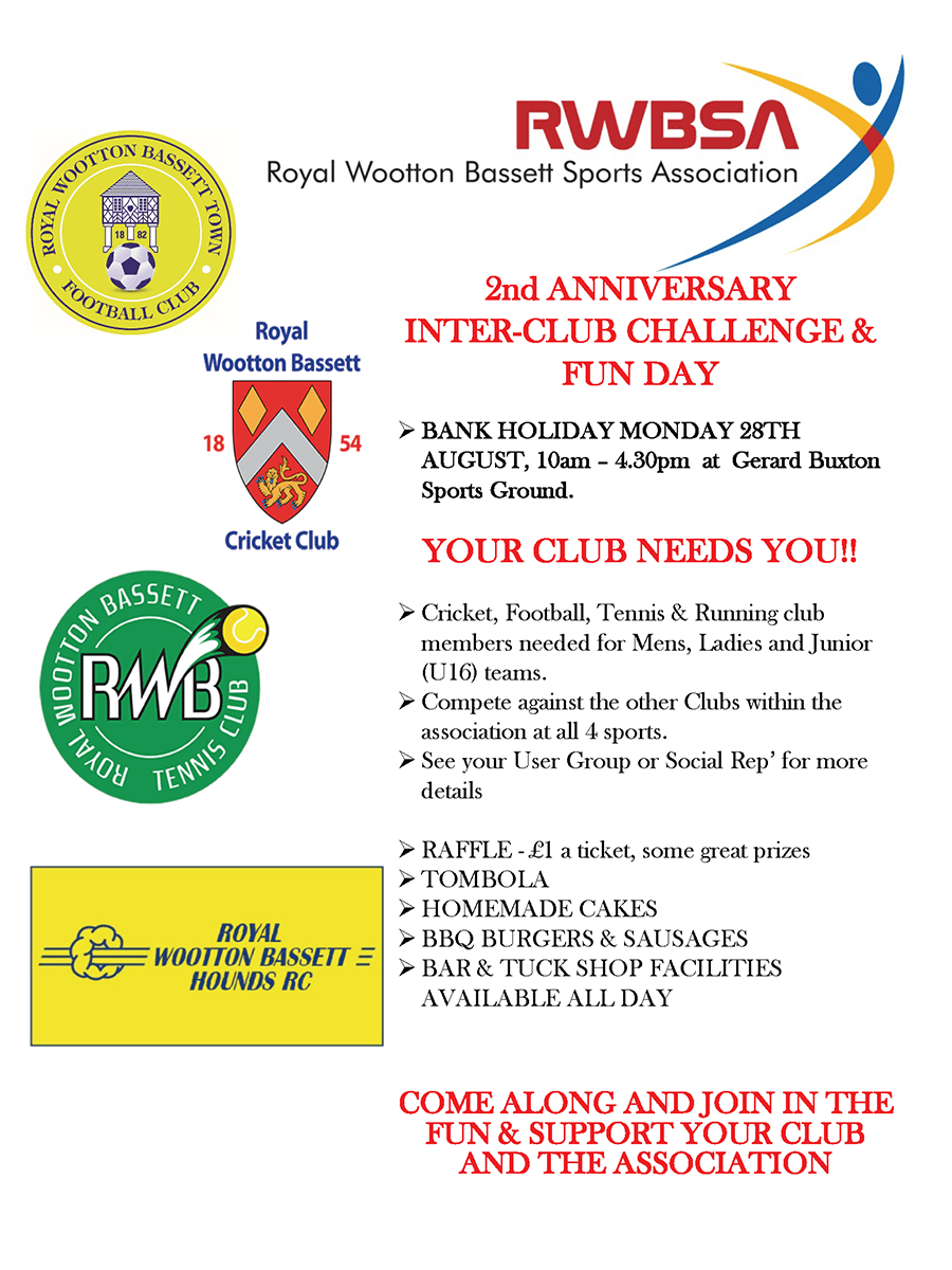 RWBSA Second Anniversary Inter-Club Challenge and Fun Day Poster
